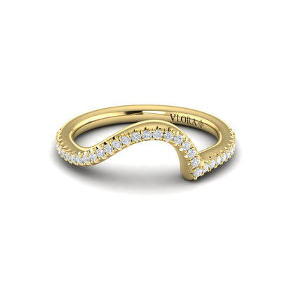 Matching Band for Modern Swirl Pavé Halo Engagement Ring