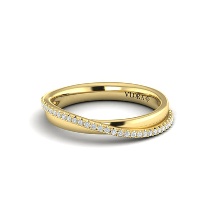 Stackable Bands Wedding Band in 14K Yellow Gold by Vlora Bridal