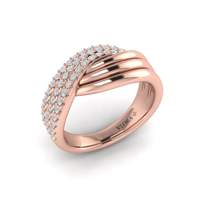 Triple Pavé Diamond Wrap Ring