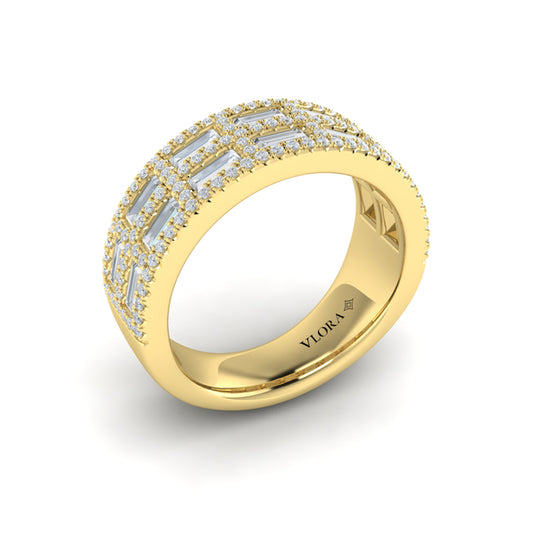 Diamond Baguette Double Row Ring