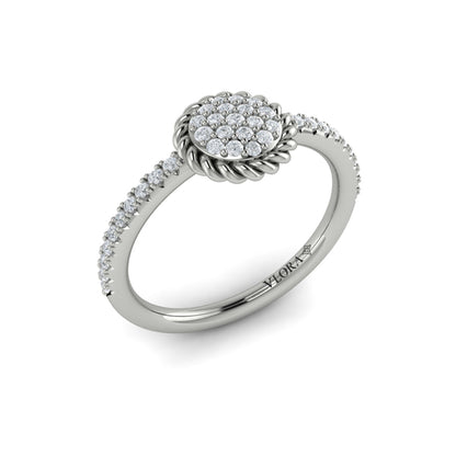 Round Shaped Diamond Pavé Ring