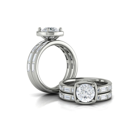 Round Classic Engagement Ring in Platinum by Vlora Bridal
