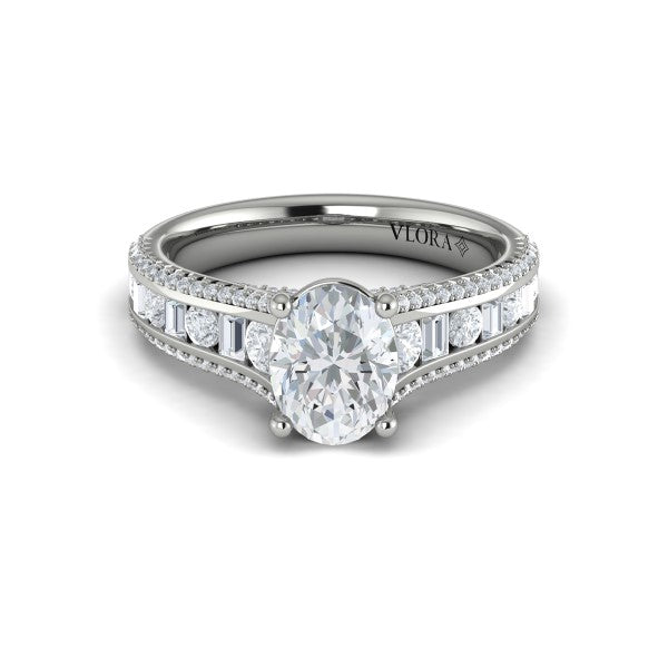 Opulent Cathedral Oval Diamond Engagement Ring