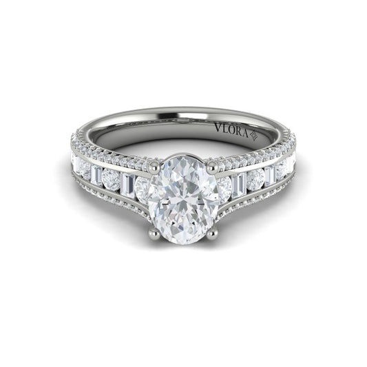 Opulent Cathedral Oval Diamond Engagement Ring