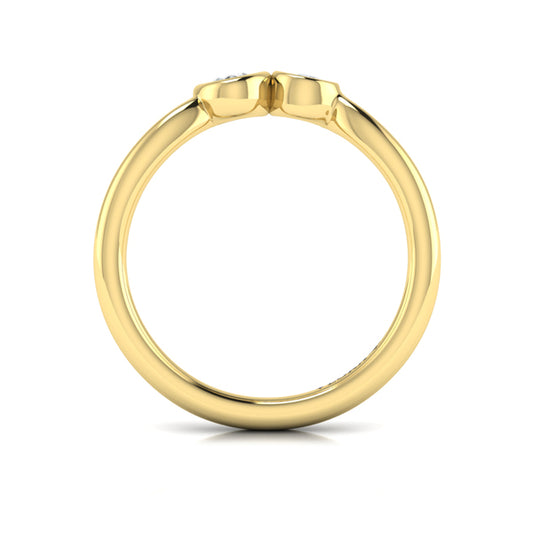 Bezel‑Set Pear and Oval Diamond  Bypass Ring