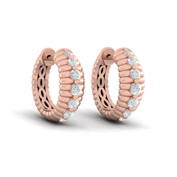 Ribbed Huggie Earrings