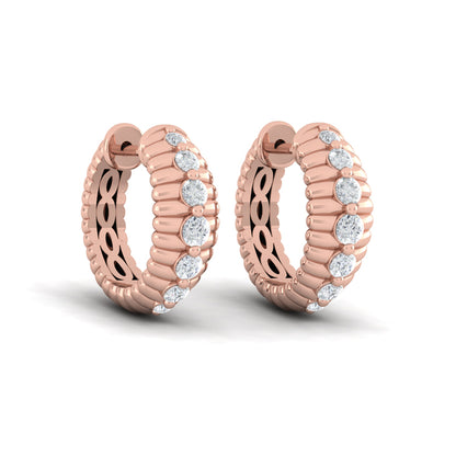 Ribbed Huggie Earrings