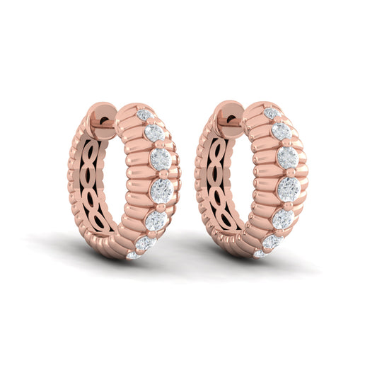 Ribbed Huggie Earrings