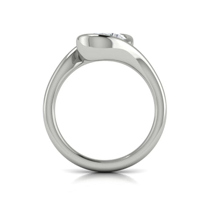 Modern Swirl Bezel Engagement Ring
