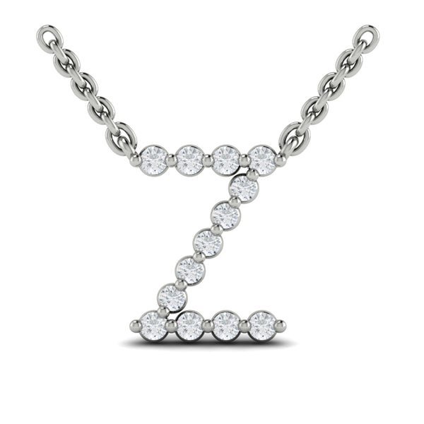 Diamond Alphabet Pendant Necklace, Z