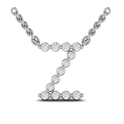 Diamond Alphabet Pendant Necklace, Z