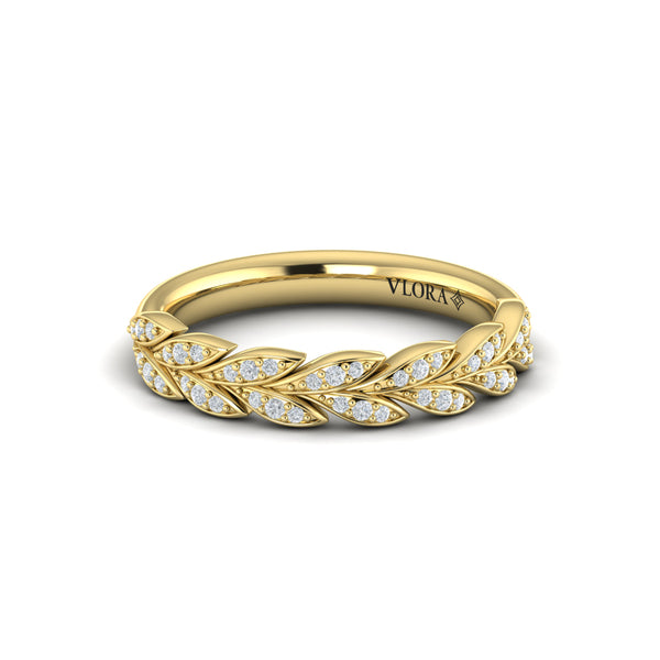 Pave Wheat Stackable Band