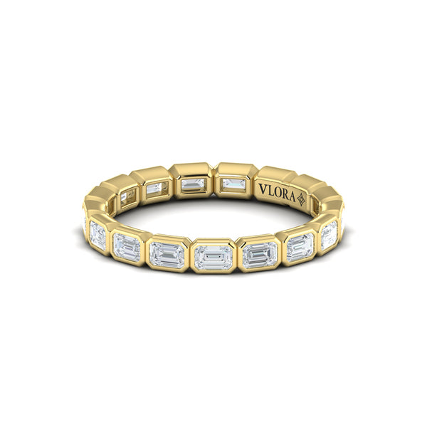 Bezel Set Emerald Cut Eternity Ring