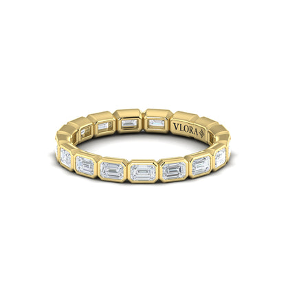 Bezel Set Emerald Cut Eternity Ring
