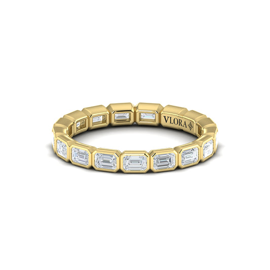 Bezel Set Emerald Cut Eternity Ring