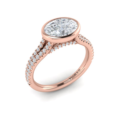 Horizon Oval Bezel Engagement Ring