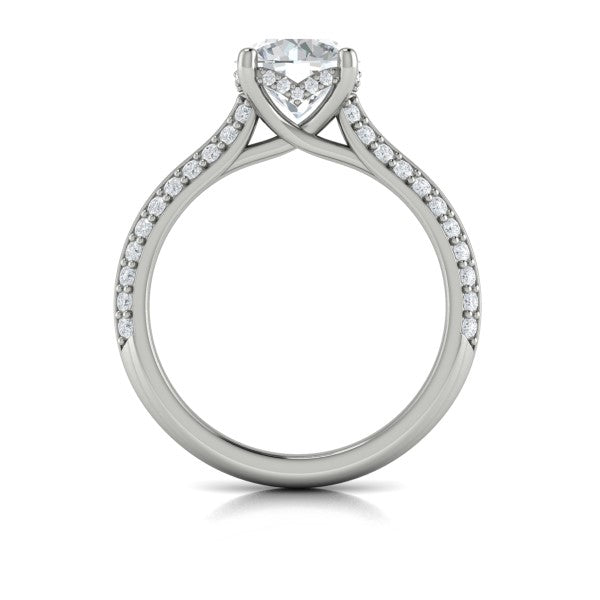 Round Classic Engagement Ring in Platinum by Vlora Bridal