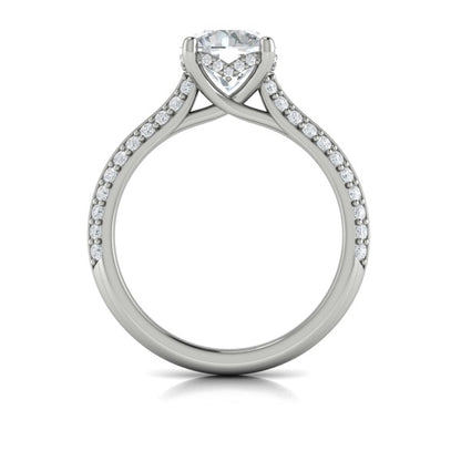 Round Classic Engagement Ring in Platinum by Vlora Bridal