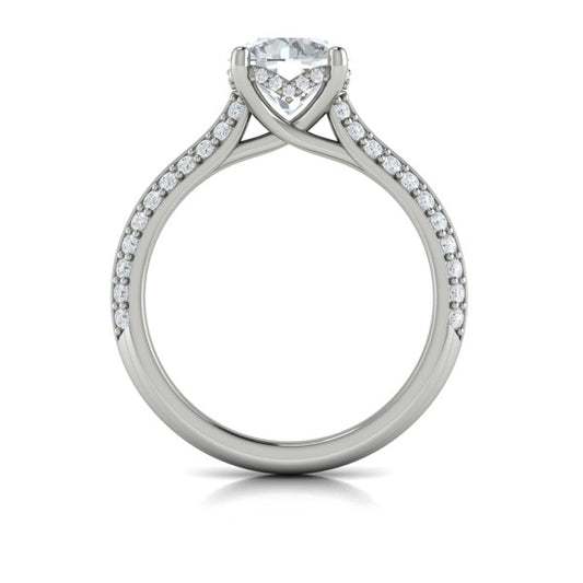 Round Classic Engagement Ring in Platinum by Vlora Bridal