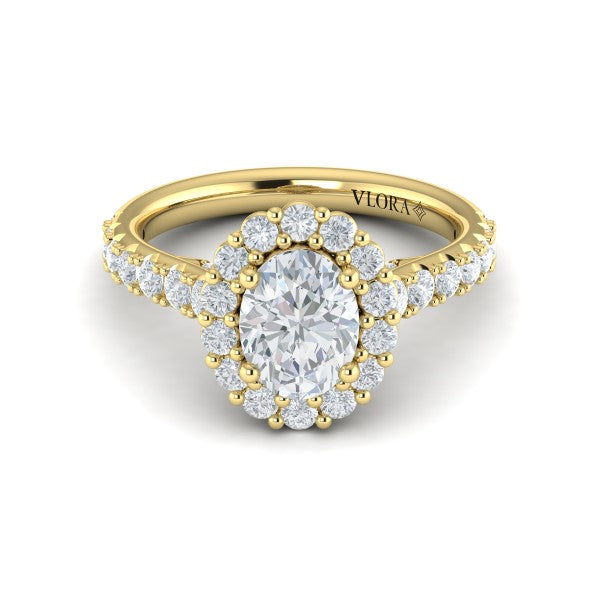 Bloom Halo Oval Engagement Ring