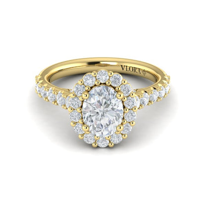 Bloom Halo Oval Engagement Ring