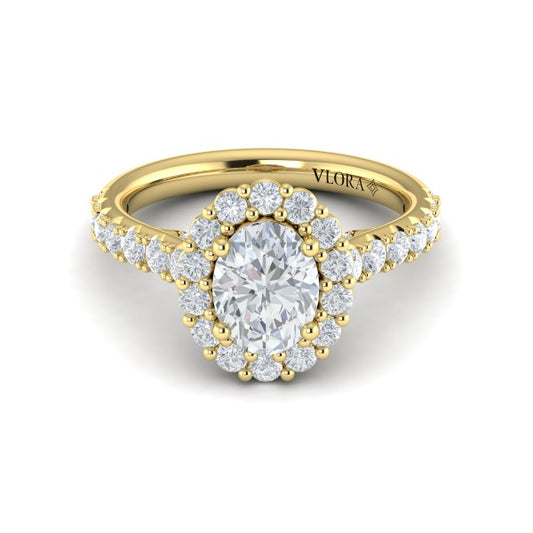 Bloom Halo Oval Engagement Ring