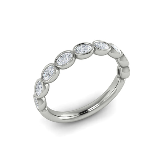 Bezel-Set Oval Stackable Band