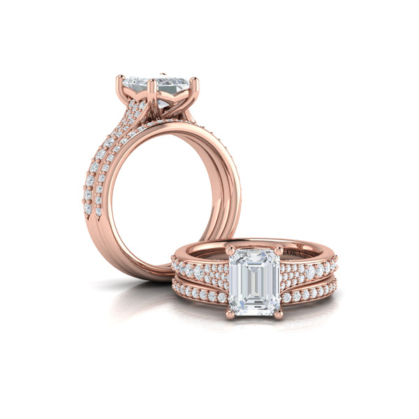 Emerald Cut Cathedral Engagement Ring
