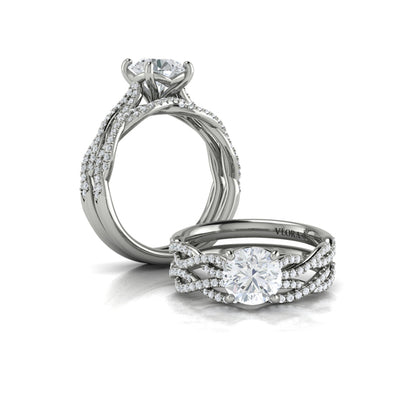 Matching Bands Wedding Band in 14K White Gold by Vlora Bridal