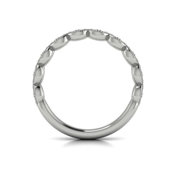 Matching Bands Wedding Band in 14K White Gold by Vlora Bridal