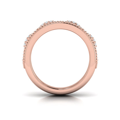 Diamond Open Honeycomb Link Ring