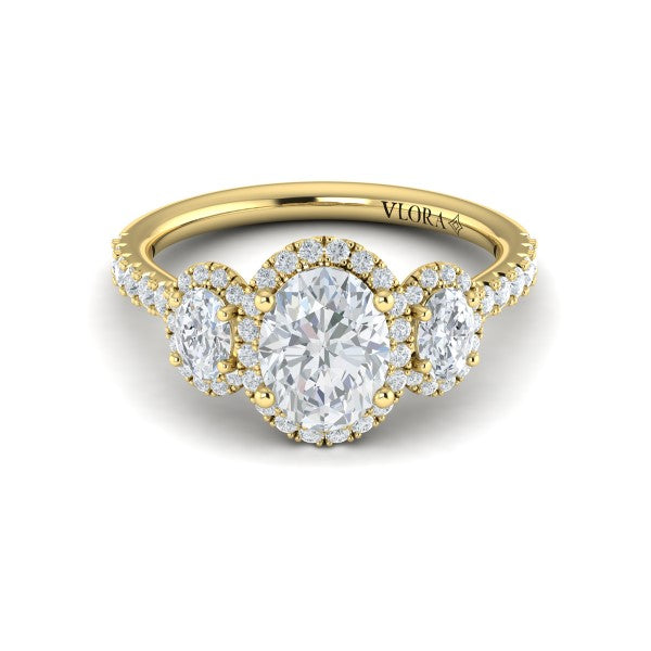 Triple Halo Oval Engagement Ring