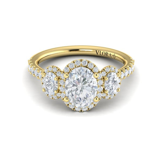 Triple Halo Oval Engagement Ring