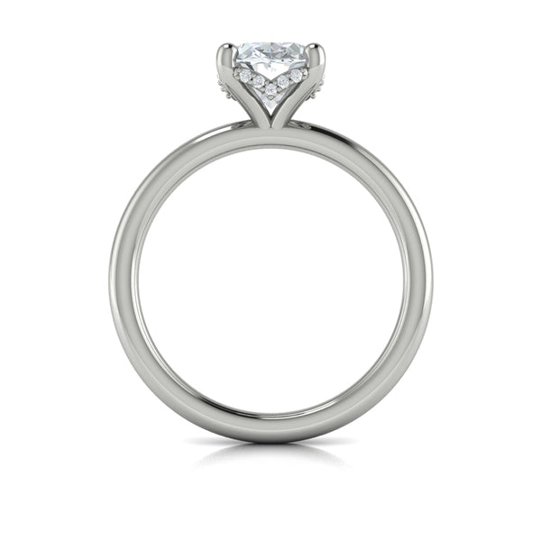 Oval Solitaire Engagement Ring in Platinum by Vlora Bridal