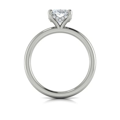 Oval Solitaire Engagement Ring in Platinum by Vlora Bridal