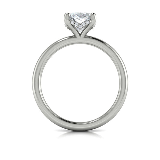 Oval Solitaire Engagement Ring in Platinum by Vlora Bridal