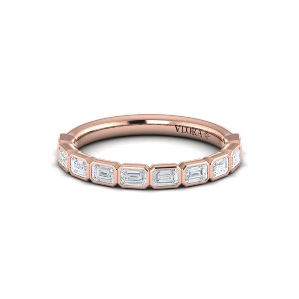 Bezel-Set Emerald Cut Stackable Band