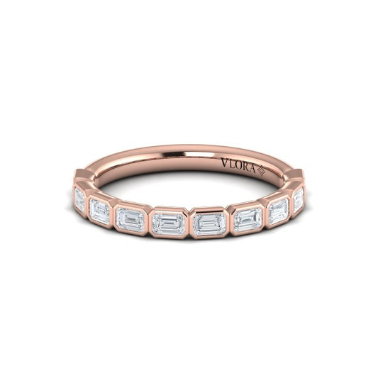 Bezel-Set Emerald Cut Stackable Band