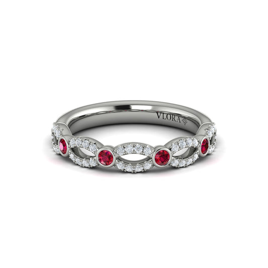 Stackable Bands Wedding Band in Platinum by Vlora Bridal