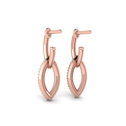 Open Navette Silhouette wtih Diamonds Earrings