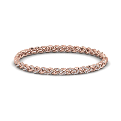 Alternating Diamond Twist Bangle Bracelet