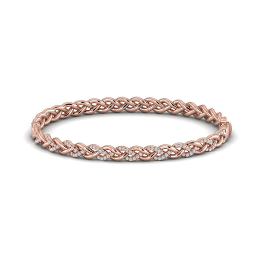 Alternating Diamond Twist Bangle Bracelet