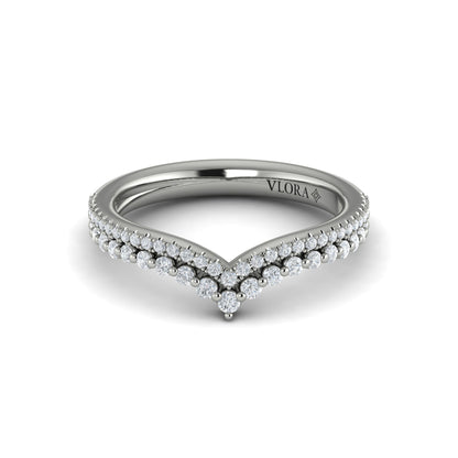 Contour Bands Wedding Band in Platinum by Vlora Bridal