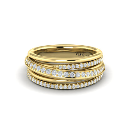 Diamond Pavé Multi-Row Wrapped Ring