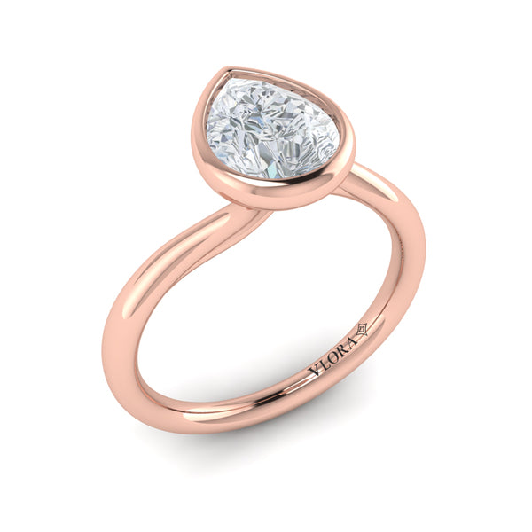 Teardrop Bezel Engagement Ring