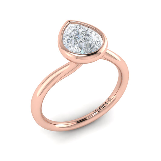 Teardrop Bezel Engagement Ring