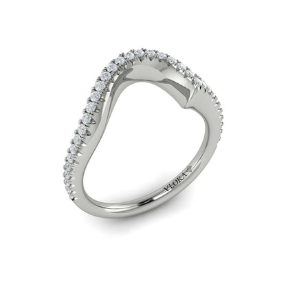 Matching Band for Modern Swirl Pavé Halo Engagement Ring