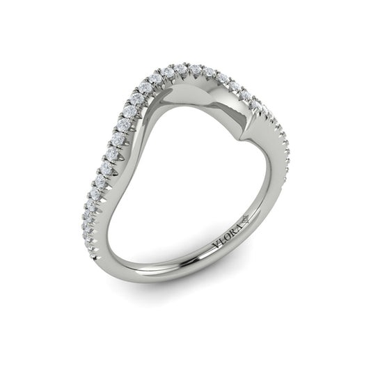 Matching Band for Modern Swirl Pavé Halo Engagement Ring