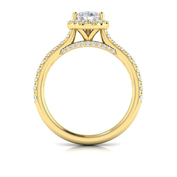 Pretty Pear Halo Engagement Ring