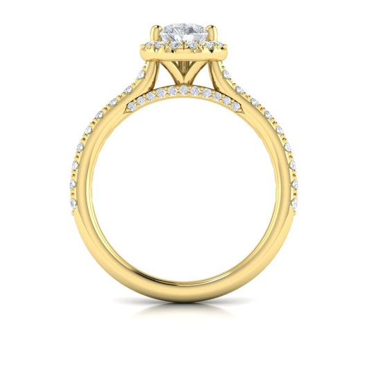 Pretty Pear Halo Engagement Ring